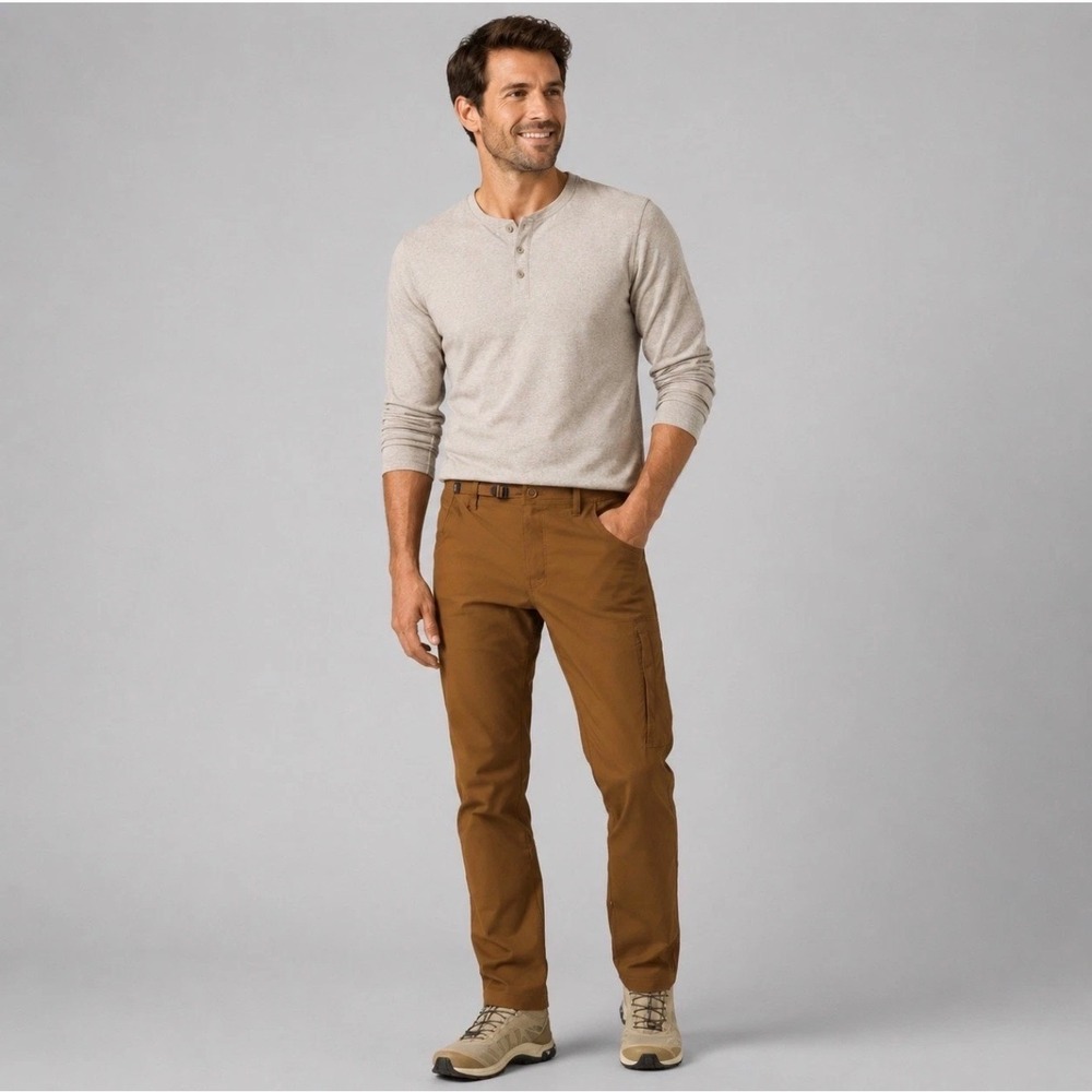 Prana Stretch Zion Pant II Slim Fit Sepia Brown Outdoor Hiking NEW Mens 42x32